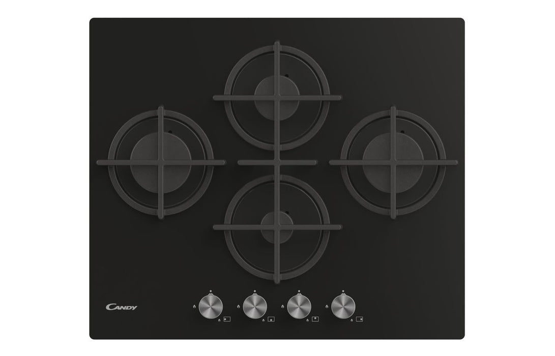 Candy CVG6DPB 60cm Gas on Glass Hob - Black Glass