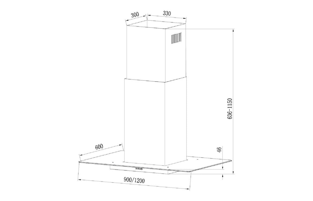 Candy CVMI970LX/UK 90cm Flat Glass Island Hood - St/Steel
