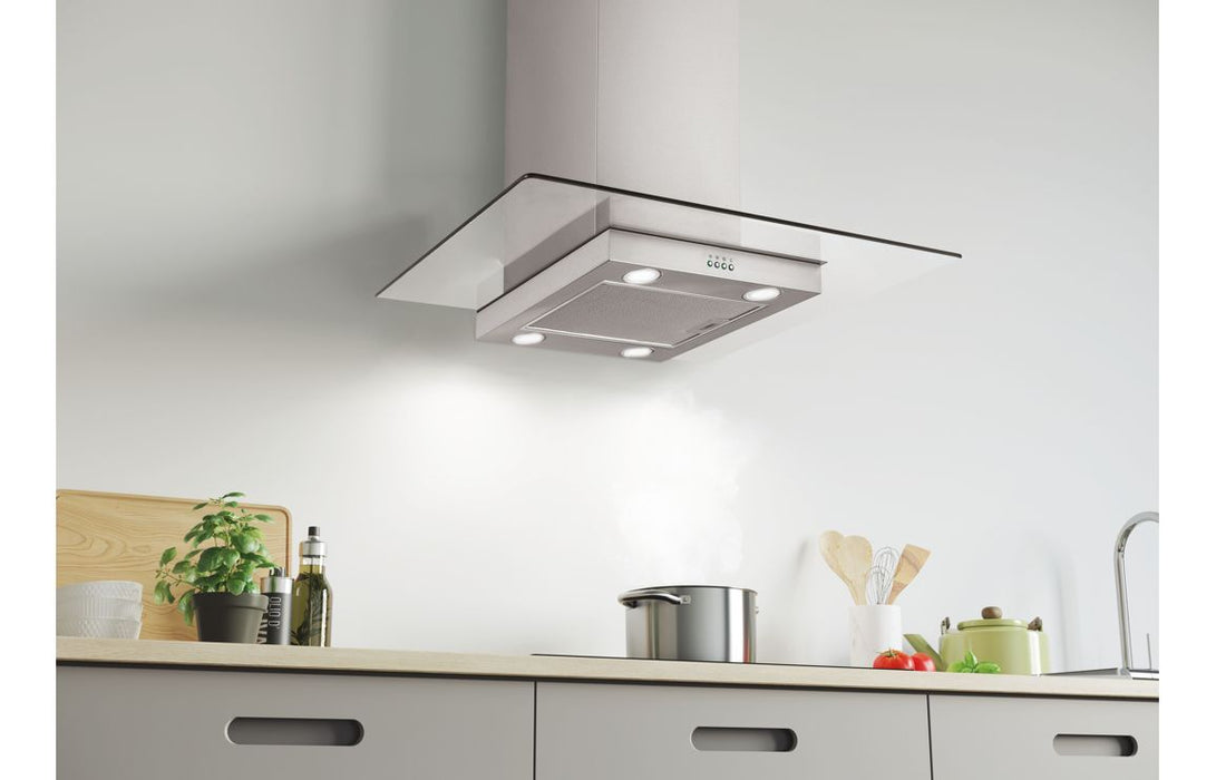 Candy CVMI970LX/UK 90cm Flat Glass Island Hood - St/Steel