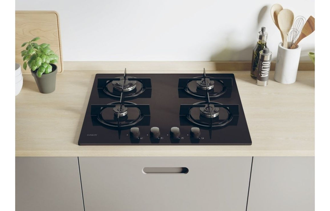 Candy CVW6BB 60cm Gas on Glass Hob - Black