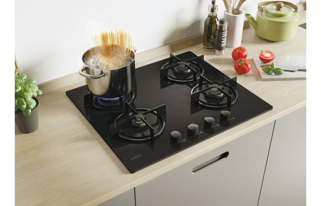 Candy CVW6BB 60cm Gas on Glass Hob - Black
