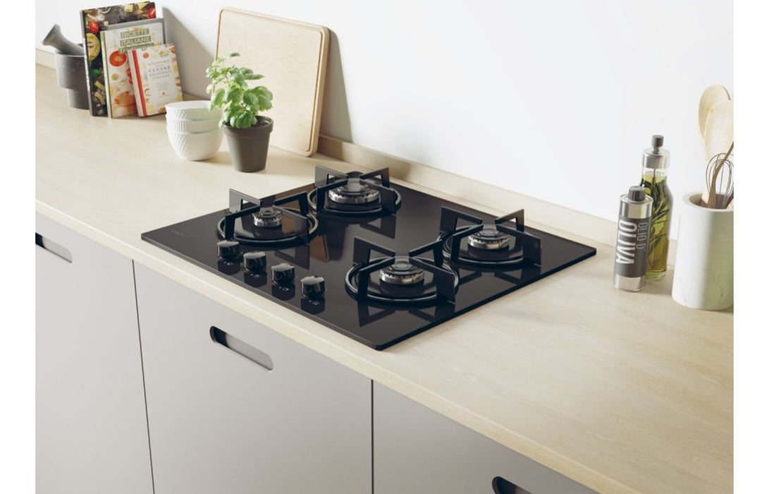 Candy CVW6BB 60cm Gas on Glass Hob - Black