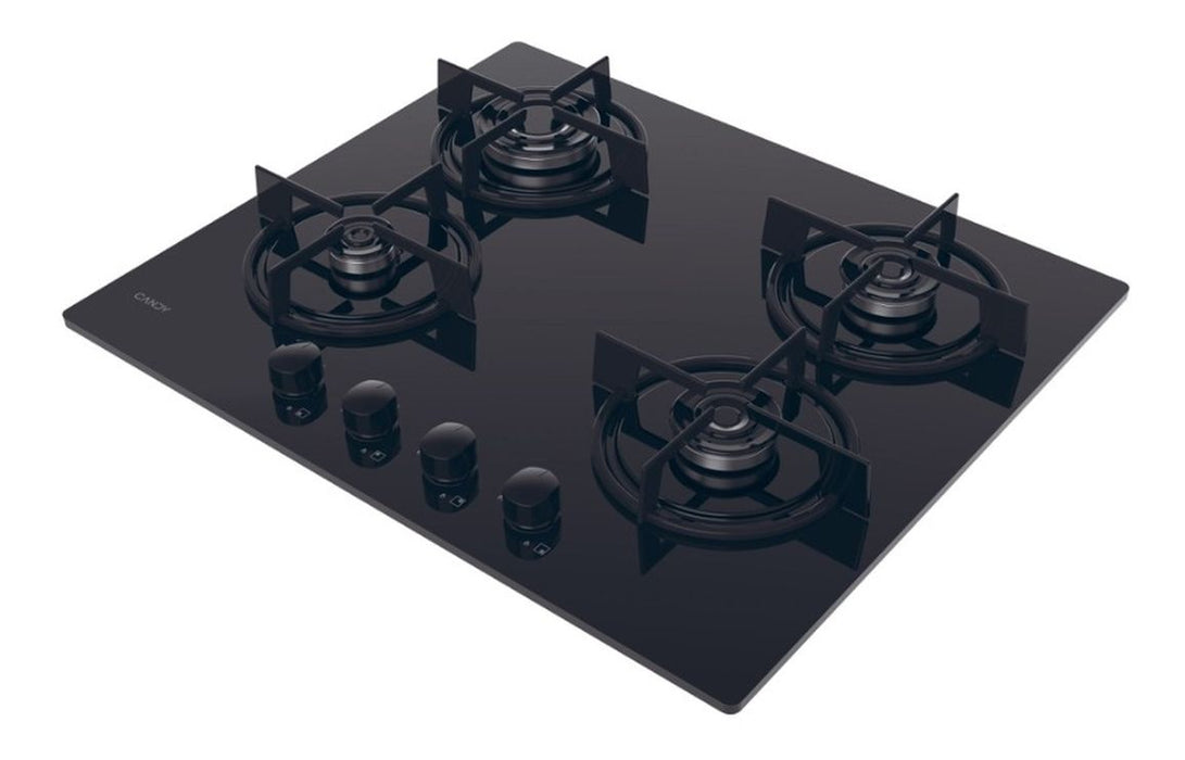 Candy CVW6BB 60cm Gas on Glass Hob - Black