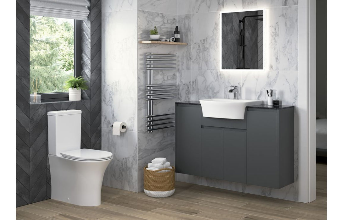 Siena 200mm Standard Toilet Roll Unit - Matt Graphite Grey
