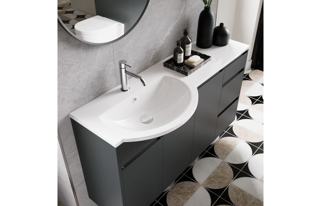 Siena 200mm Standard Toilet Roll Unit - Matt Graphite Grey