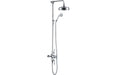 Carrick Traditional Exposed Two Outlet Shower Valve w/Riser Kit & Overhead - Chrome