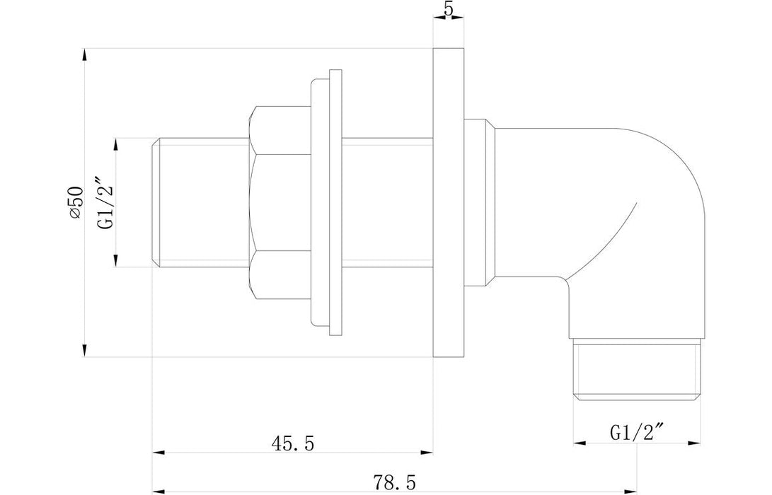 Carrick Traditional Wall Outlet Elbow - Chrome