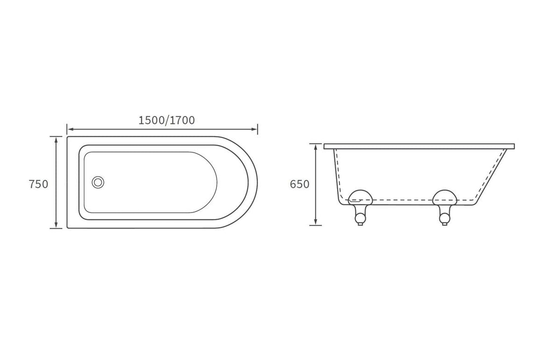 Carrington Freestanding 2TH Corner Bath w/Feet