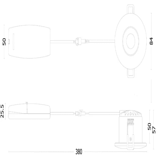 Downlight LED Dimmable V50 Fire Rated Fixed 7W 650lm CCT IP65 White