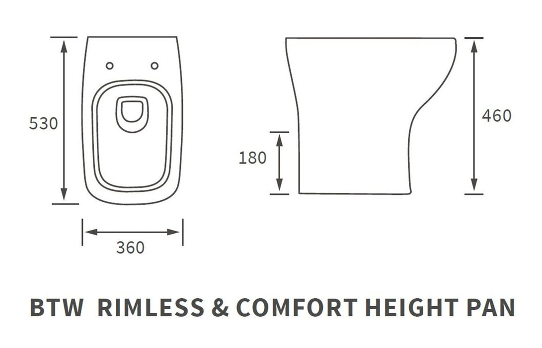 Cedraire Rimless Comfort Height Back To Wall WC & Seat
