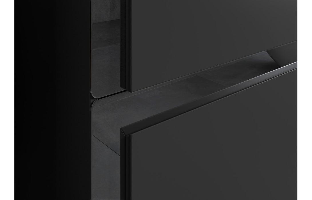 Dualis 500mm WC Unit - Matt Black & Glass