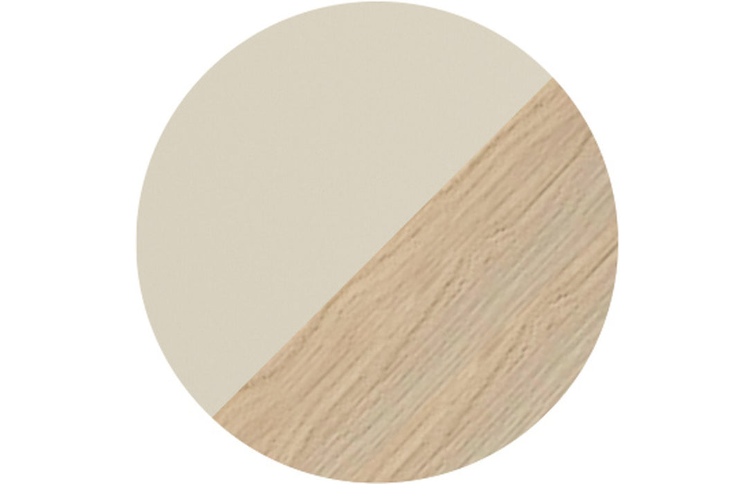 Dualis 1210mm Wall Hung 4 Drawer Basin Unit & 2TH White Basin - Matt Cotton & Oak Effect