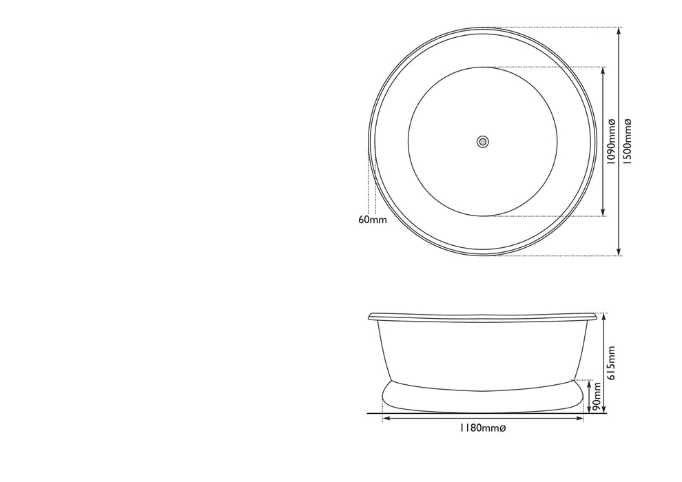 Hurlingham Hammered Copper Baignoire Bath 1500x1500 Freestanding Made To Order Bathtub
