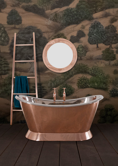 Hurlingham Copper-Nickel Bateau 1670 x 720 Freestanding Copper Bathtub
