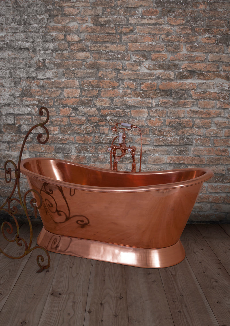 Hurlingham Copper Bateau 1670 x 720 Freestanding Copper Bathtub