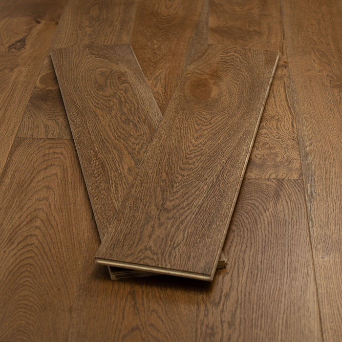 Herringbone Oak Engineered Flooring - Cognac Oak Brushed UV Oiled - Elmwood