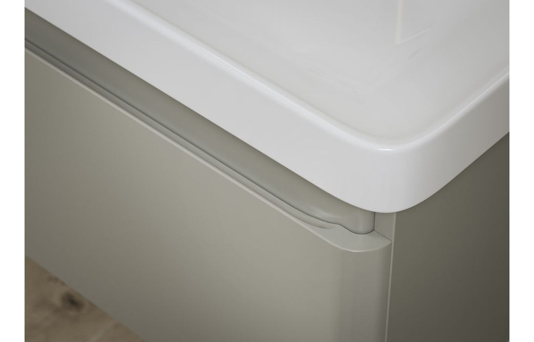 Celeste 805mm Wall Hung 1 Drawer Basin Unit & Basin - Matt Latte