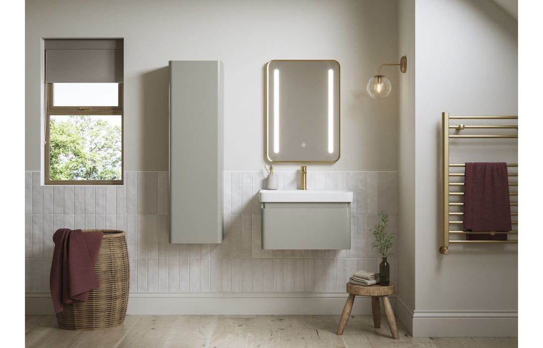 Celeste 805mm Wall Hung 1 Drawer Basin Unit & Basin - Matt Latte