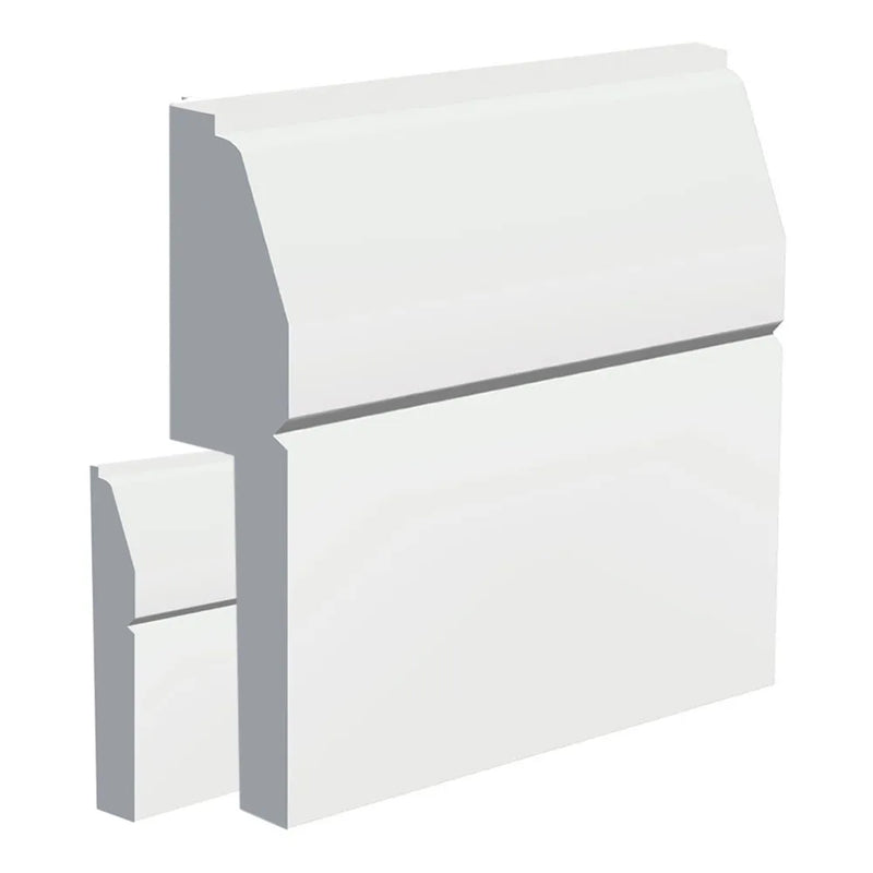 Primed Long Chamfered V-Groove MDF Skirting Board Cover