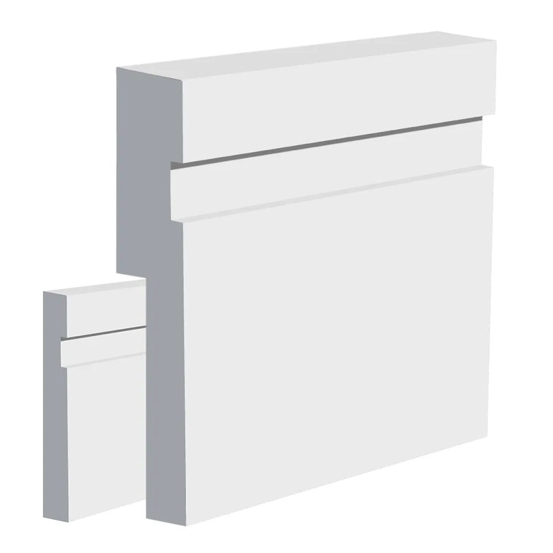Primed Single Groove MDF Skirting Board Cover