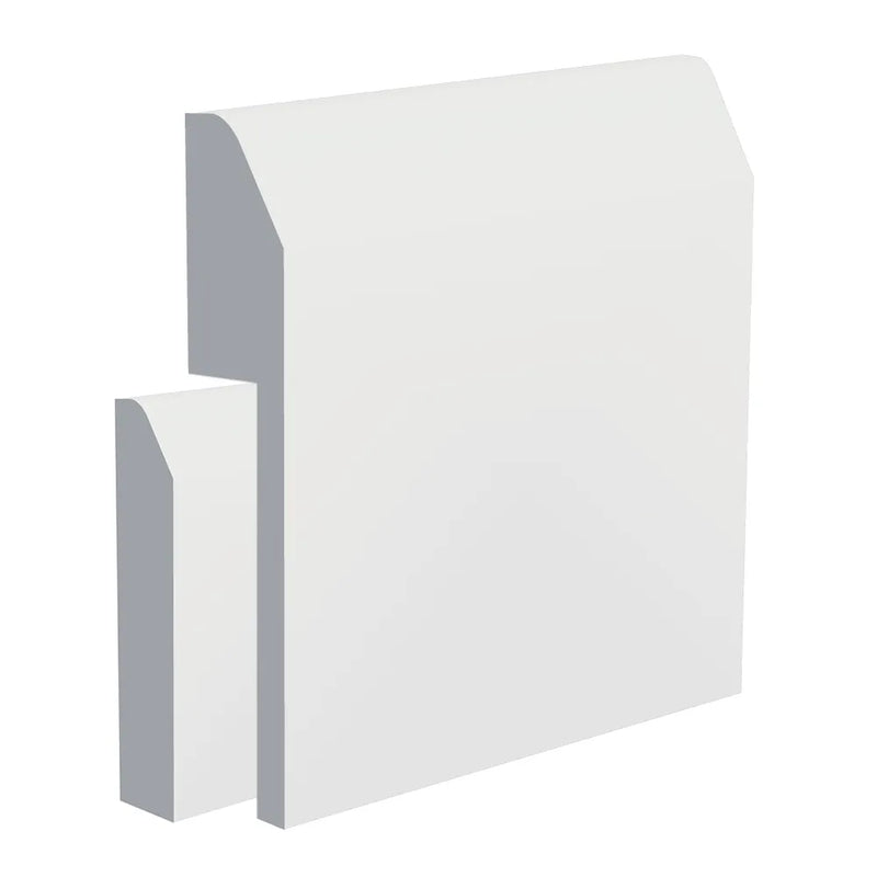 Primed Mini Splayed & Rounded MDF Skirting Board Cover