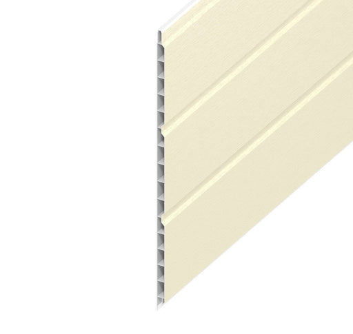 Cream Woodgrain Hollow Soffit Board (5m Length)