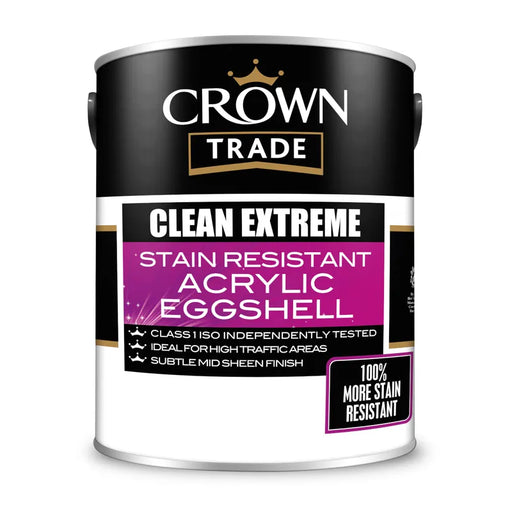 Crown Trade Clean Extreme Stain Resistant Eggshell White 5L