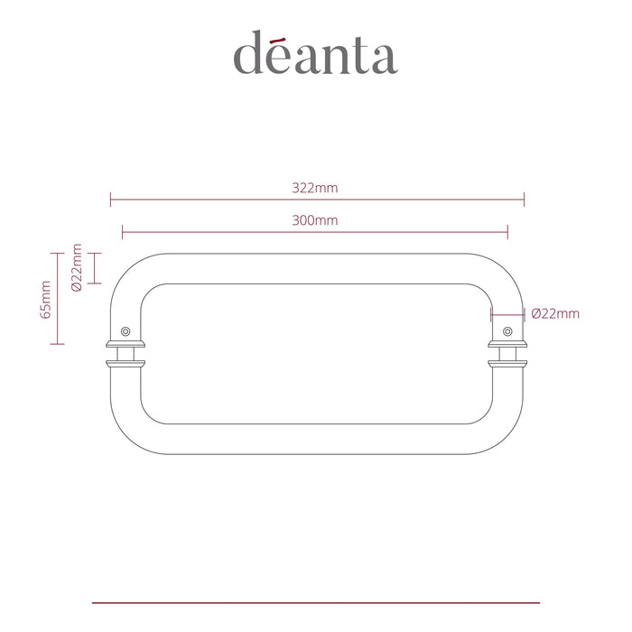 Deanta D-Pull Handle Satin Steel 22mmØ