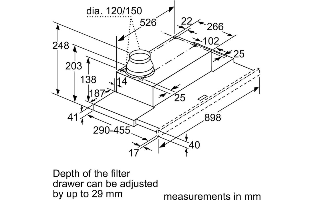 Neff N50 D49ED22N1B 90cm Telescopic Hood - Metallic Silver