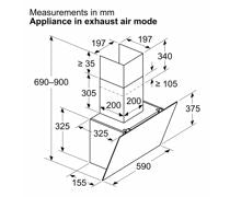 Neff N30 D63IDK1S0B 60cm Angled Chimney Hood - Black Glass