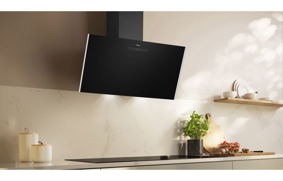 Neff N30 D83IDK1S0B 80cm Angled Chimney Hood - Black Glass