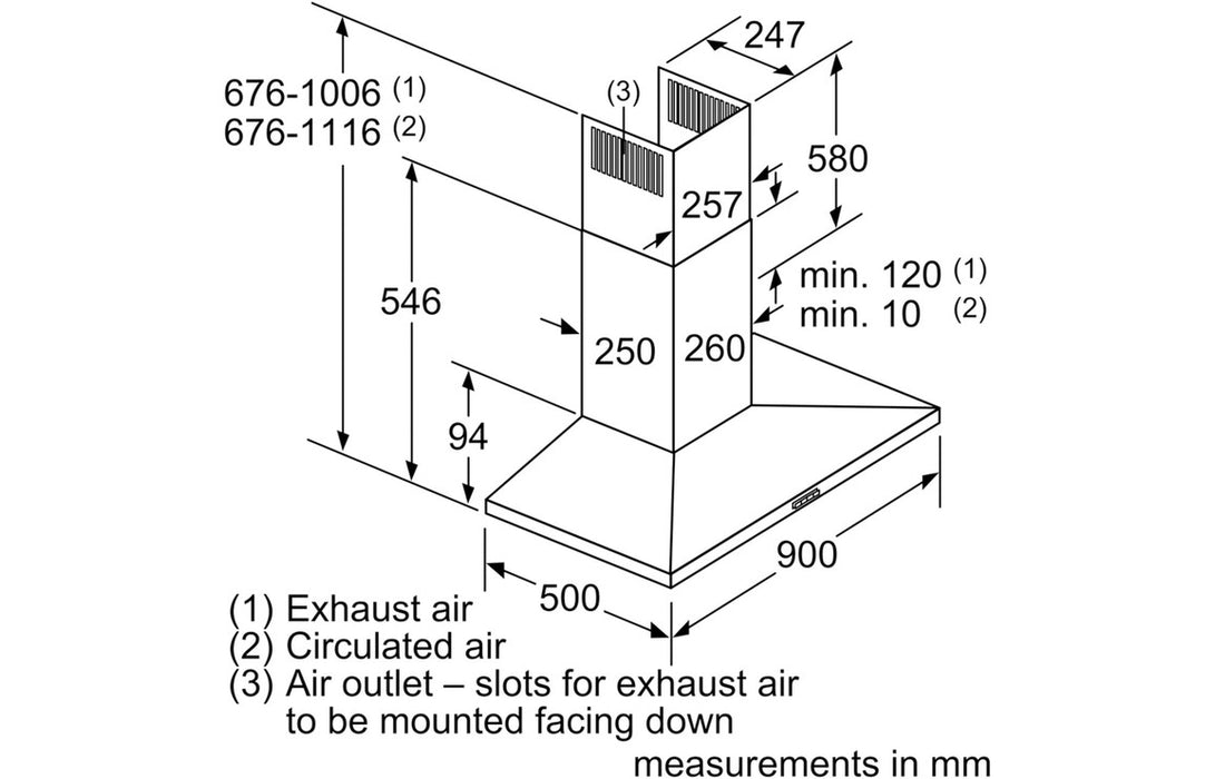 Neff N50 D94QFM1N0B 90cm Slim Pyramid Chimney Hood - St/Steel
