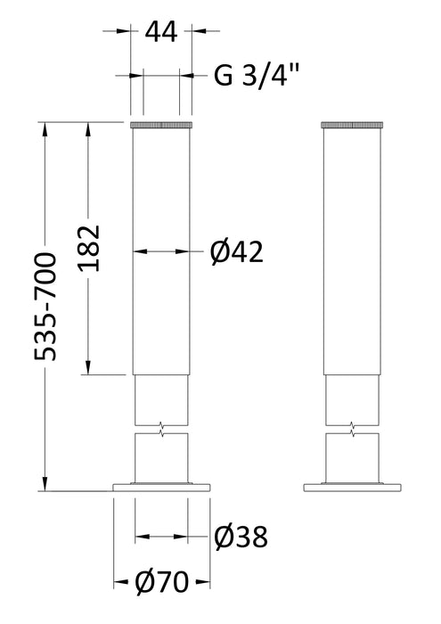 Chrome Bath Legs with Adjustable Shrouds