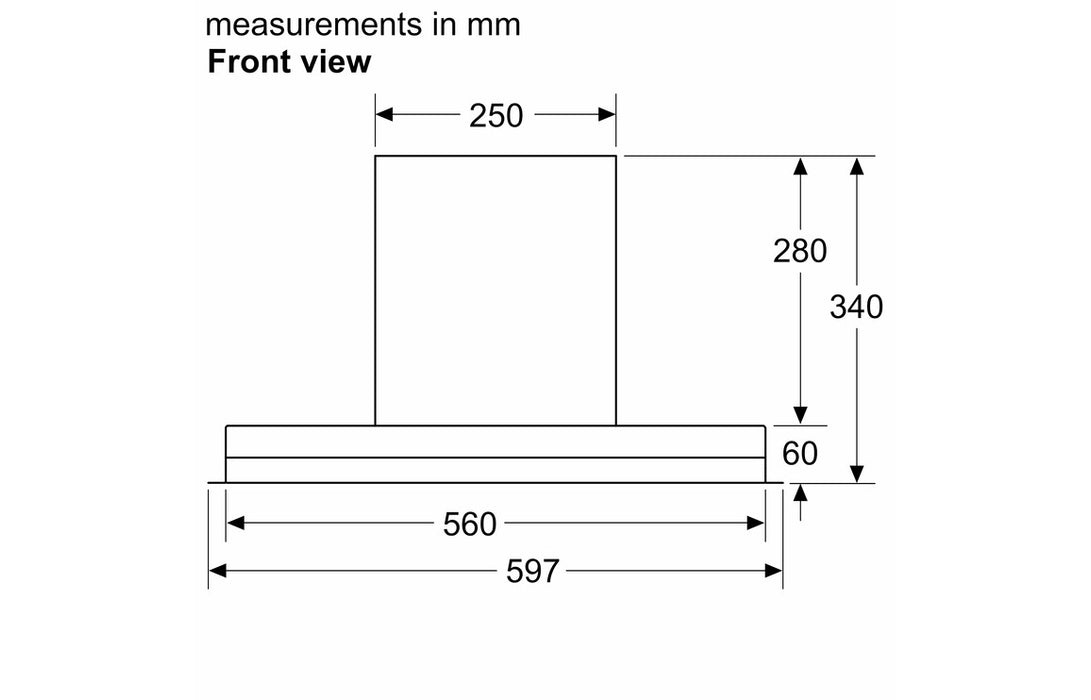 Bosch Series 6 DBB67AM60B 60cm Integrated Hood - Black