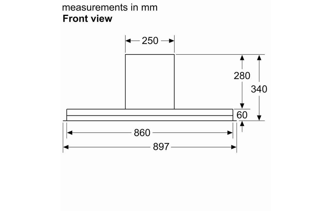 Bosch Series 6 DBB97AM60B 90cm Integrated Hood - Black