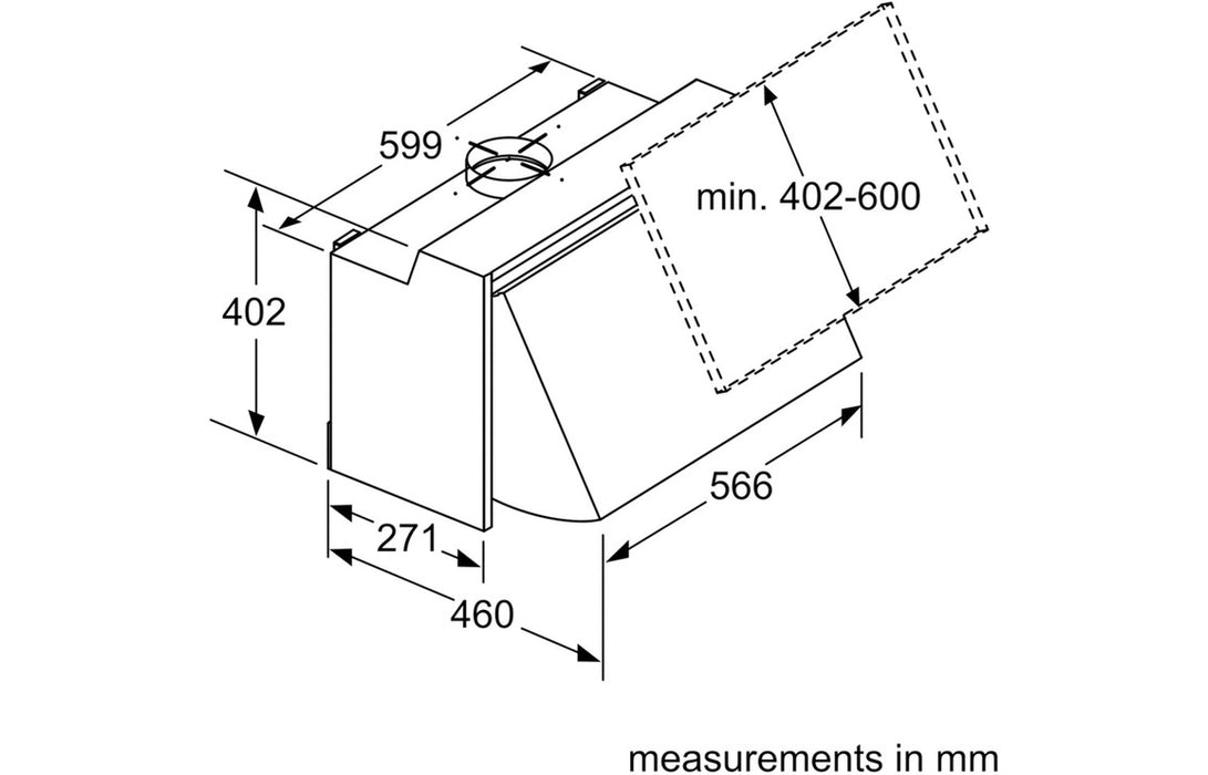 Bosch Series 2 DEM63AC00B 60cm Integrated Hood - Metallic Silver