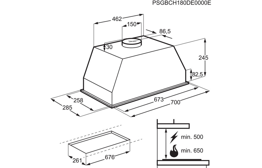 AEG DGB3850M 70cm Canopy Hood - St/Steel