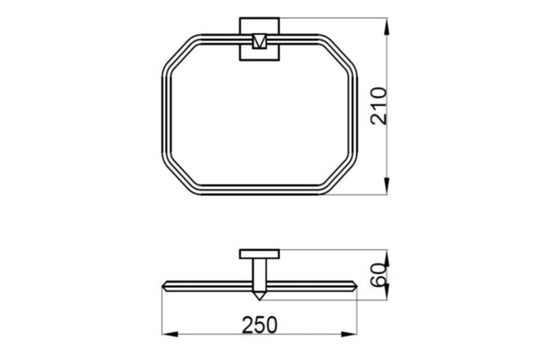Vittali Towel Ring - Chrome