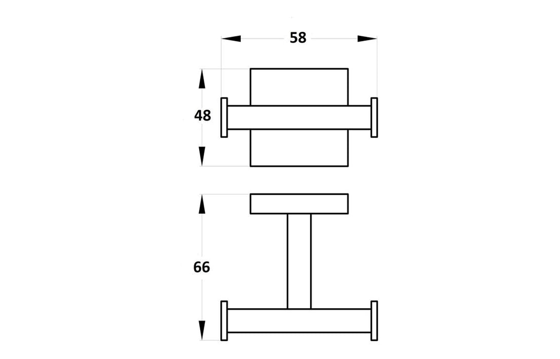 Lissano Double Robe Hook - Chrome