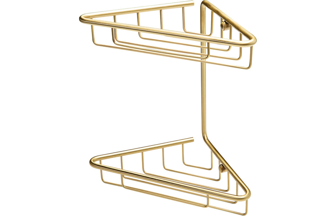 Elara 2-Tier Corner Shower Caddy - Brushed Brass