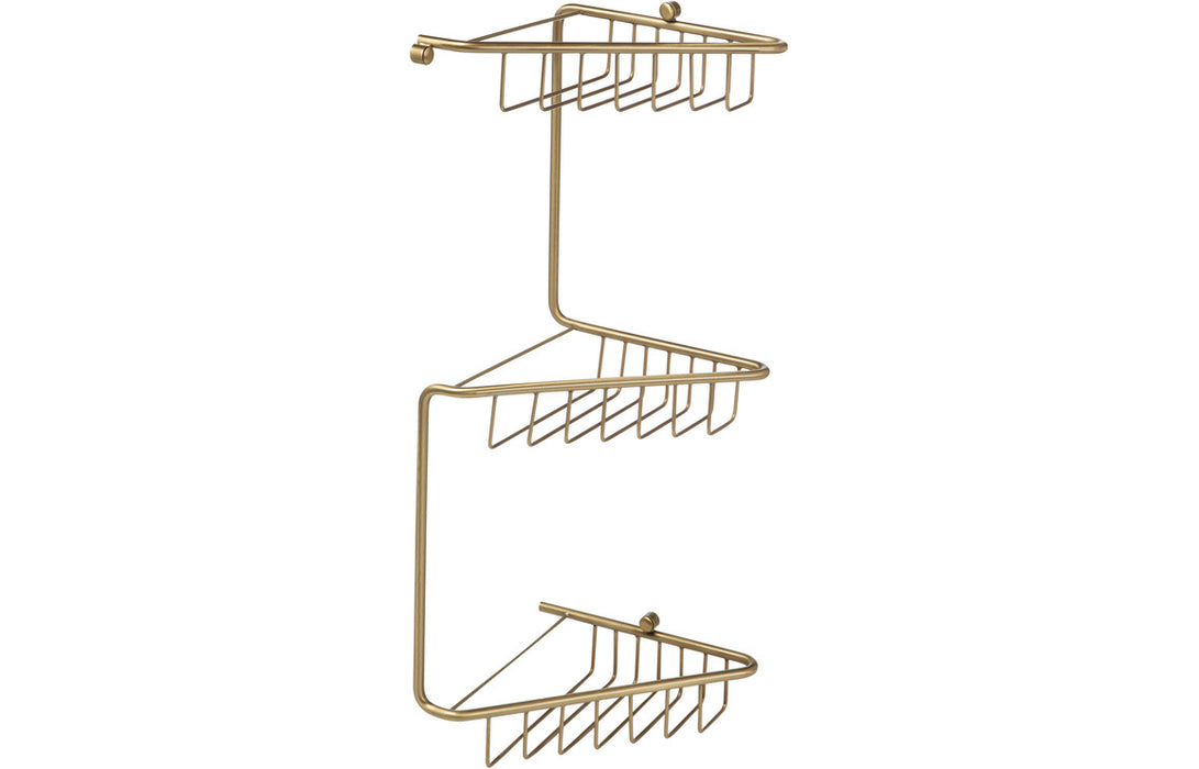 Elara 3-Tier Corner Shower Caddy - Brushed Brass