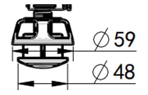 Dual Push Button Cover (Rod) - Matt White