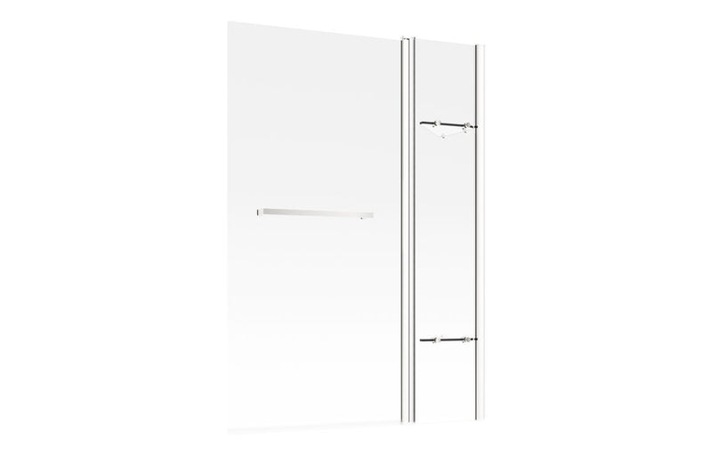 1000x1500mm Two Panel Folding Bath Screen (6mm) - Chrome