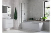 1000x1500mm Two Panel Folding Bath Screen (6mm) - Chrome