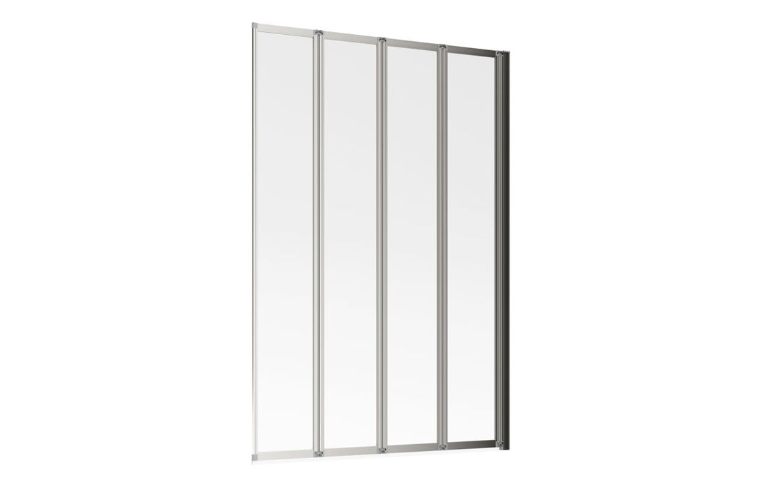 815x1400mm Framed Four Fold Bath Screen (6mm) - Chrome