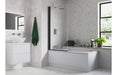 800x1500mm Single Straight Bath Screen (6mm) - Black