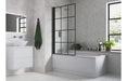 800x1500mm Single Straight Bath Screen (6mm) - Black Framed