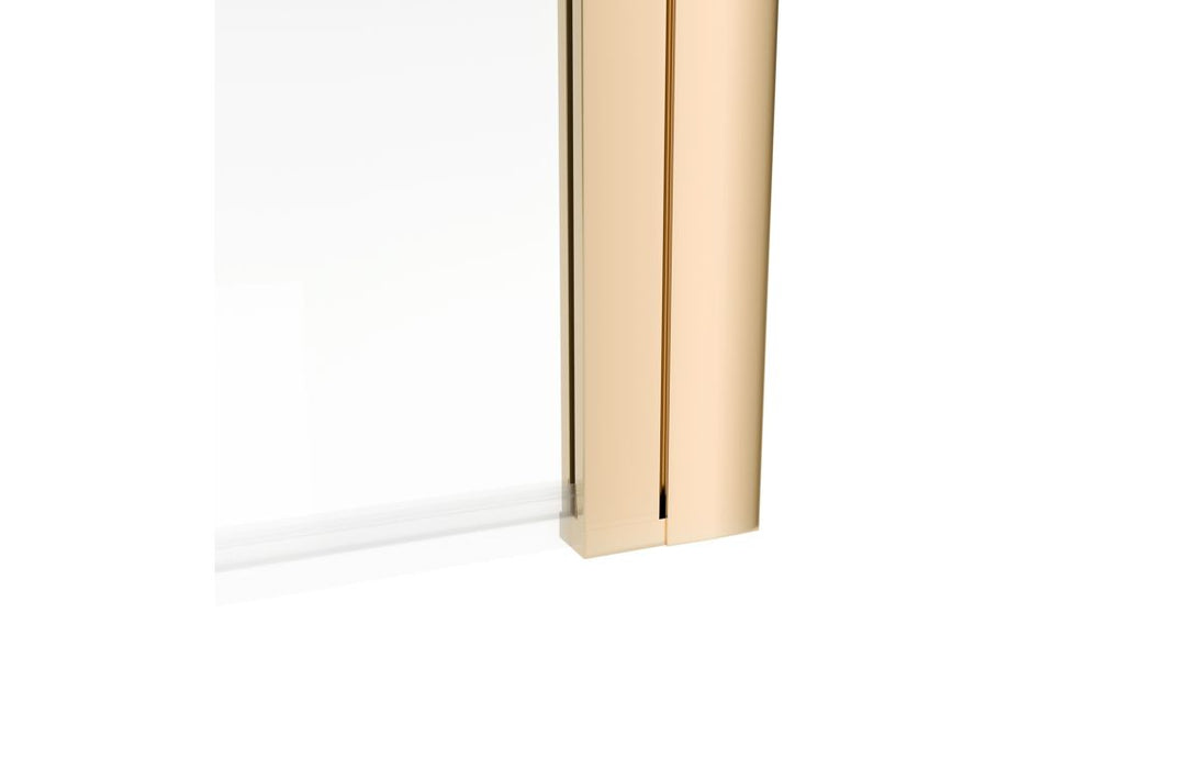 800x1400mm Square Bath Screen (6mm) - Brushed Brass
