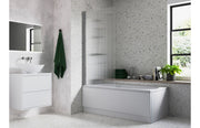 Fluted 800x1500mm Single Straight Bath Screen (5mm)