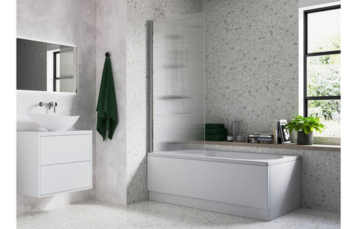 Fluted 800x1500mm Single Straight Bath Screen (5mm)